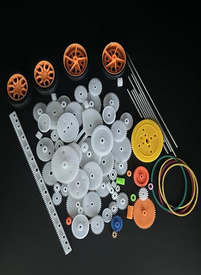 URIMPAVIDO 82PCS Plastic Gears Set Motor Gear Accessories for DC Motor DIY Model Toys RC Car Robot Gear Replacement Module 0.5 Gears Axle Tire Gear Belt Bushings Rack DIY Set - Image 4